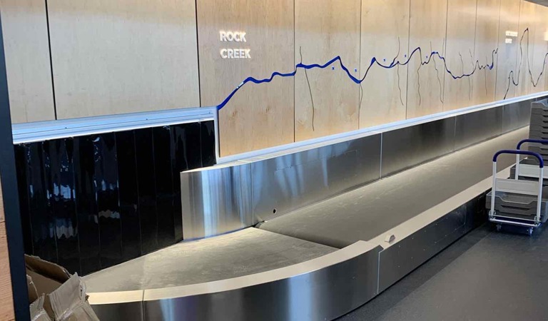 Airport baggage handling transport system