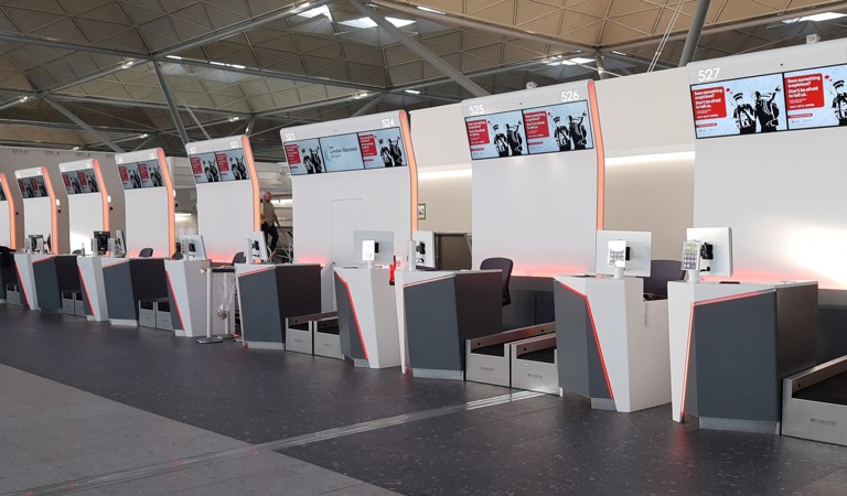 Airport check-in lanes