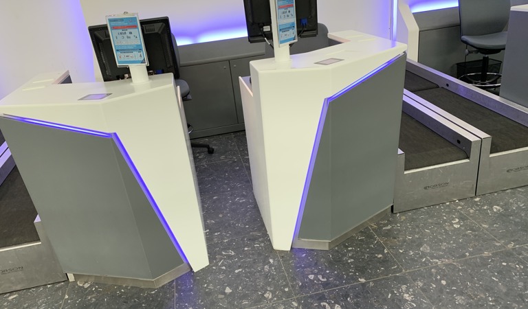 Airport check-in lanes